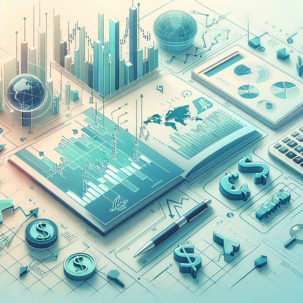 A serene illustration representing forex trading concepts, featuring soft charts and muted color palettes that highlight risk management and position sizing.