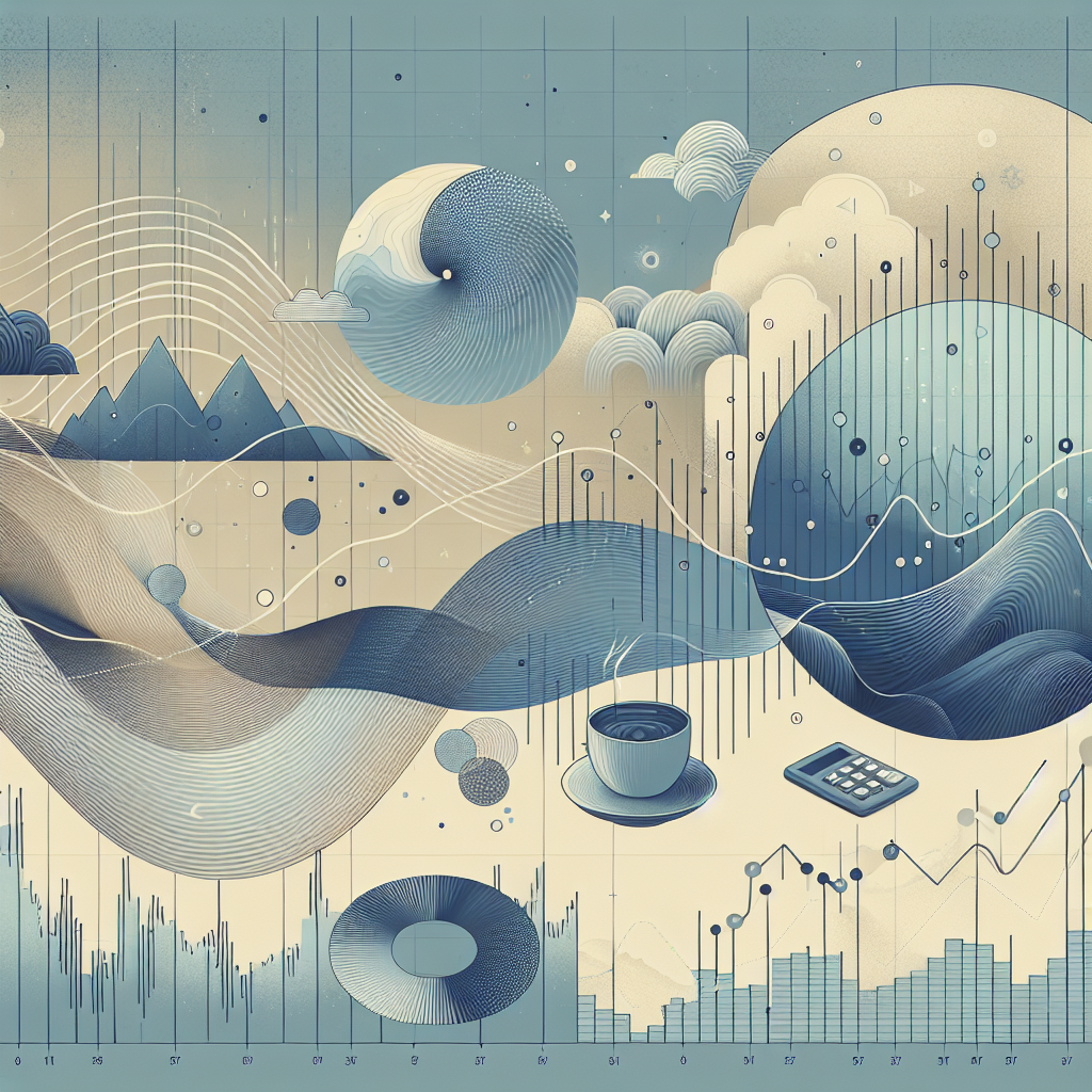 A serene trading environment illustrating the concept of volatility filters in forex trading, featuring soft, muted colors and calming risk-management visuals.